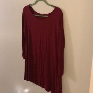 Super Soft Red Long Sleeve Dress